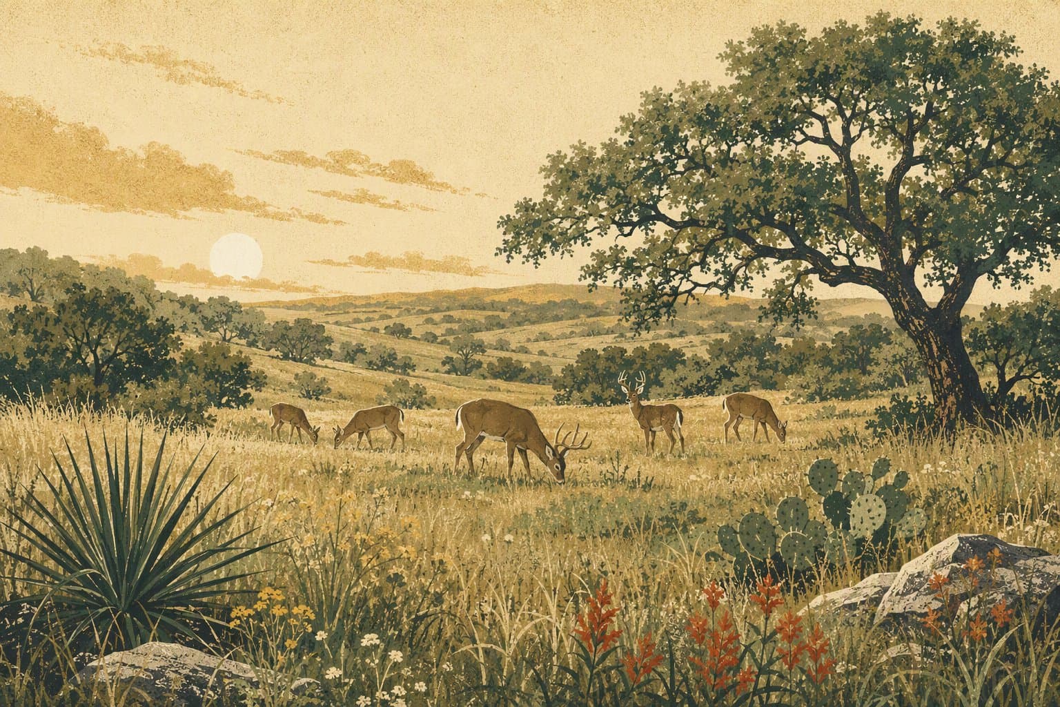 Texas Deer Outlook - illustration, Jake Team LLC