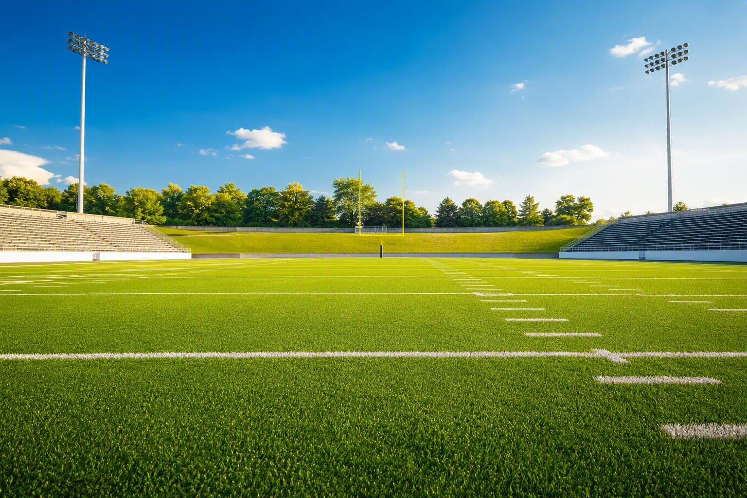 Empty Sunlit Stadium - illustration, Jake Team LLC