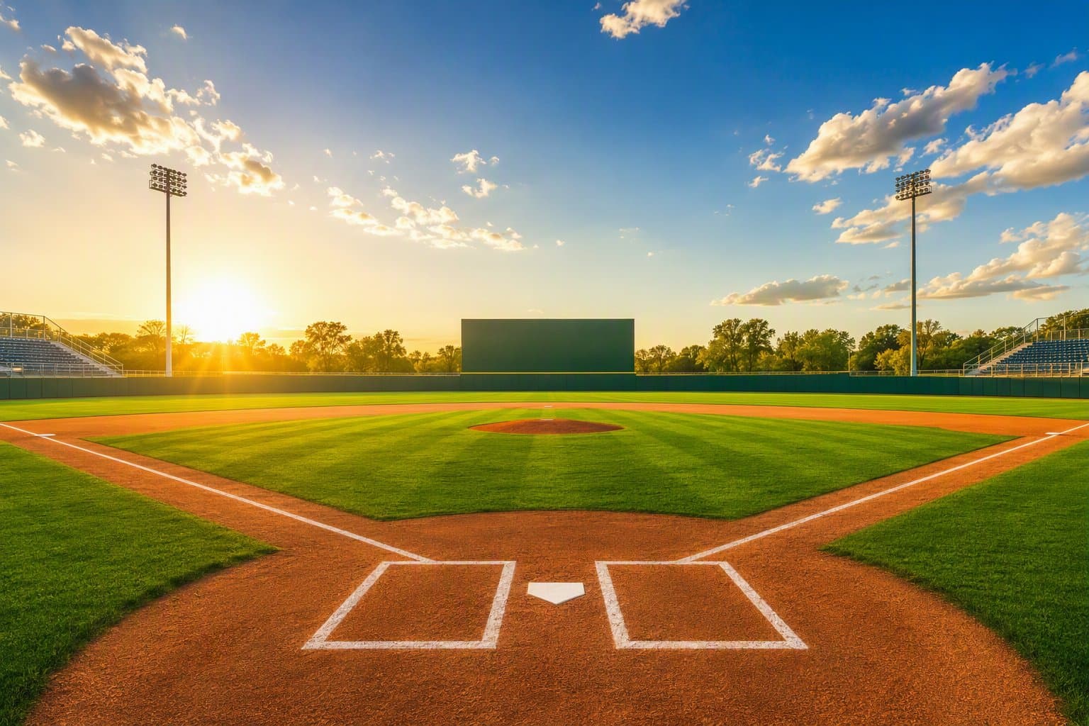 empty sunlit stadium - illustration, Jake Team LLC