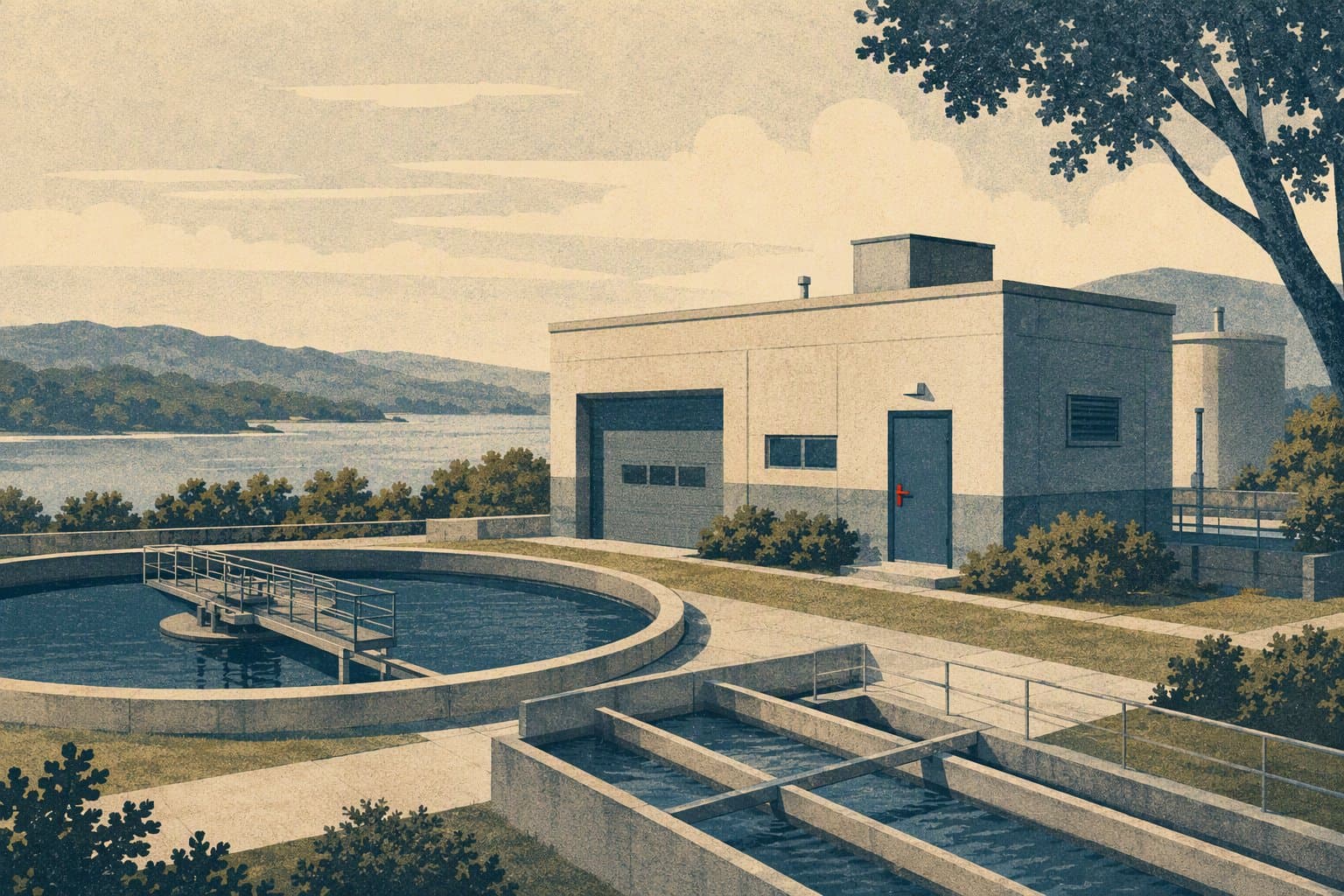 Pottsboro water facility - illustration, Jake Team LLC