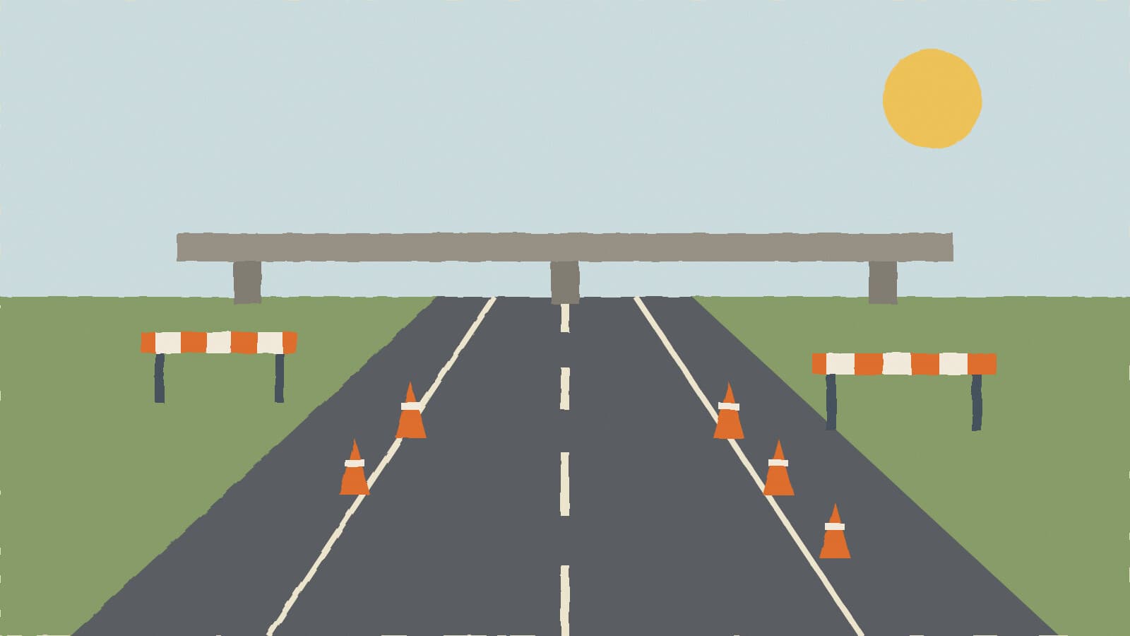 Highway work zone barricades - illustration, Jake Team LLC