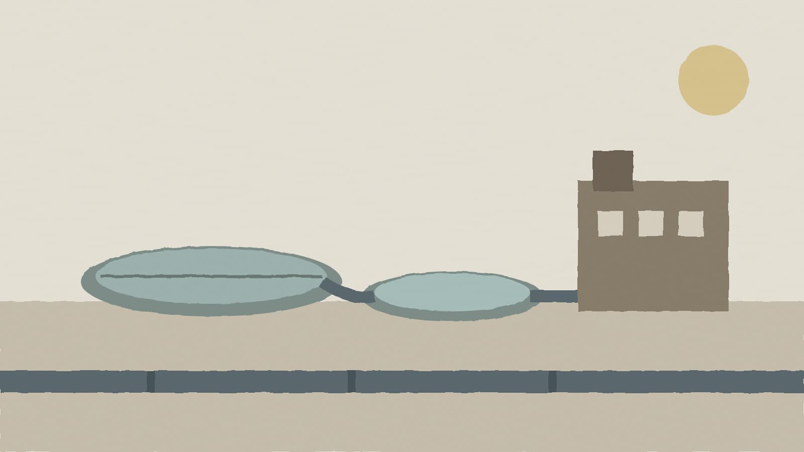 Water treatment plant and pipes - illustration, Jake Team LLC