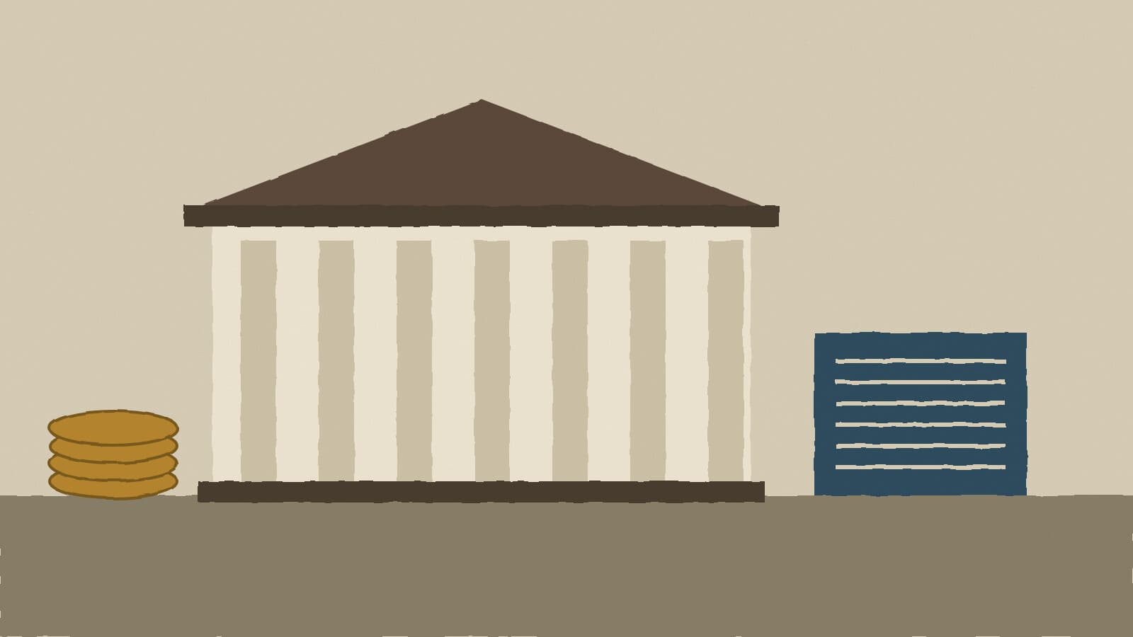 County courthouse and ledger - illustration, Jake Team LLC