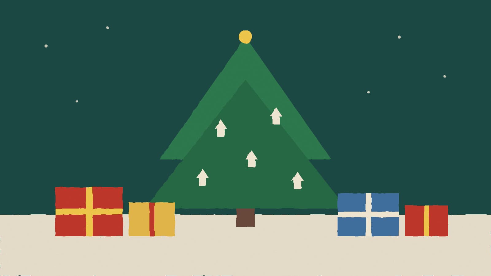 Gifts beneath holiday tree - illustration, Jake Team LLC