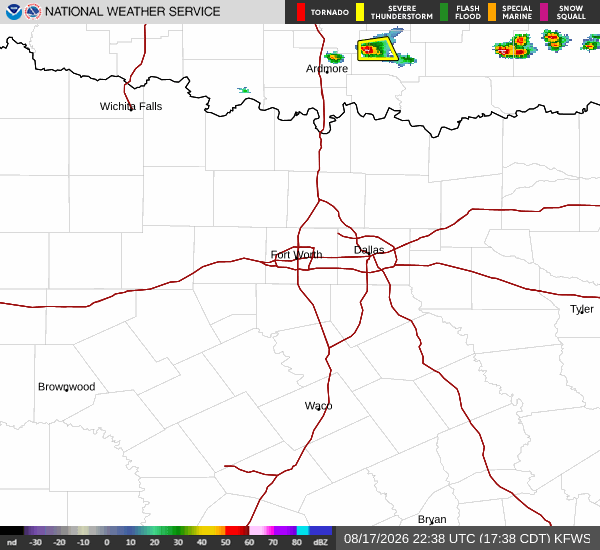 National Weather Service radar for North Texas (KFWS)
