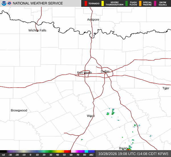 National Weather Service radar for North Texas (KFWS)