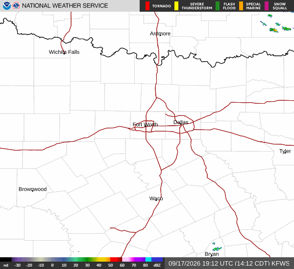National Weather Service radar for North Texas (KFWS)