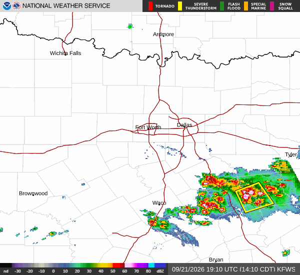 National Weather Service radar for North Texas (KFWS)